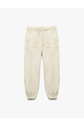 Koton Basic Viscose Jogger Sweatpants with Belted Waist and Pockets