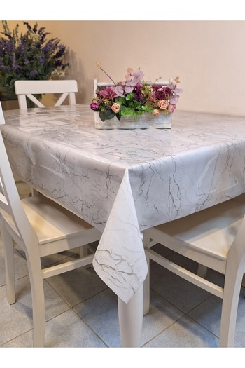 Başak Ev Tekstili Transparent 0.018 Mm PVC Oilcloth - Patterned Erasable Transparent Tablecloth