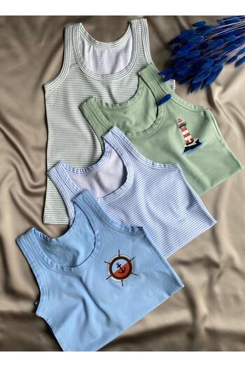 Elosia 4'Li Sealer, Sailor Boys Soft Athlete-Tshirt Set