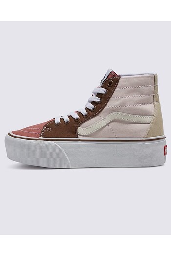 Vans Women's Pink Sk8 Hi Tapered Stackform Earthy Blocking Multi Color Sneaker