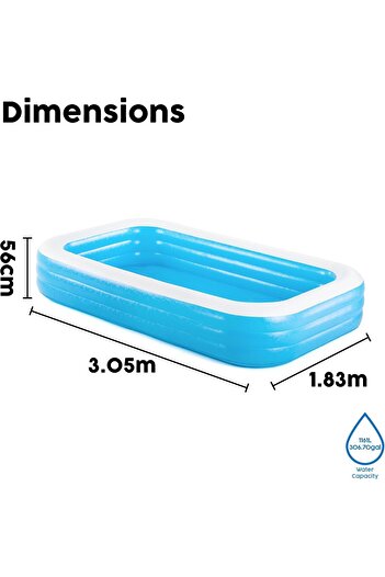 BESTWAY Bestway Blue Rectangular Pool 3.05mx1.83mx56cm 54009