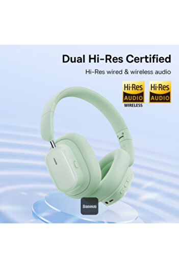 Baseus Bowie H1i Wireless Headphones - 100H Playtime ANC Headset - Green
