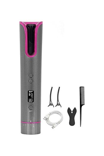 Generic Arabest Portable Wireless Automatic Hair Curling Iron Set Grey