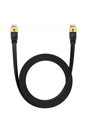 Baseus High Speed Flat Cable CAT7 10 Gb Ethernet Cable - 5 m - Cluster Black