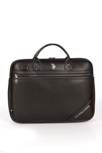 U.S. Polo Assn. US Polo Assn 24586 Веганско кожено куфарче за лаптоп, ЧЕРНО