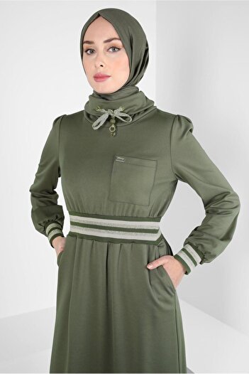 Alvina ELASTIC DRESS WITH WAIST AND CUFFS 43327