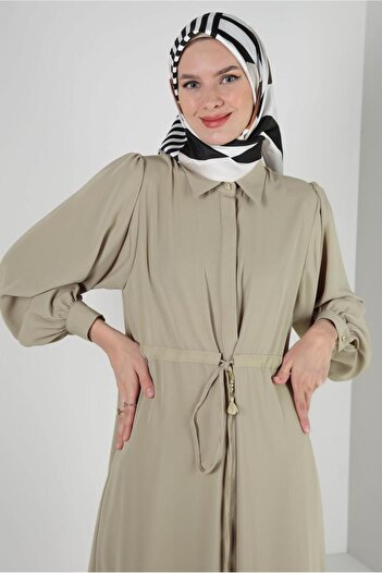 Alvina Balloon Sleeve and Waist Smoked Pants Set - 43819