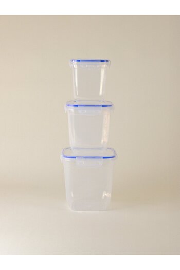 Minihol Clud 3-Piece Rectangular Storage Container Blue