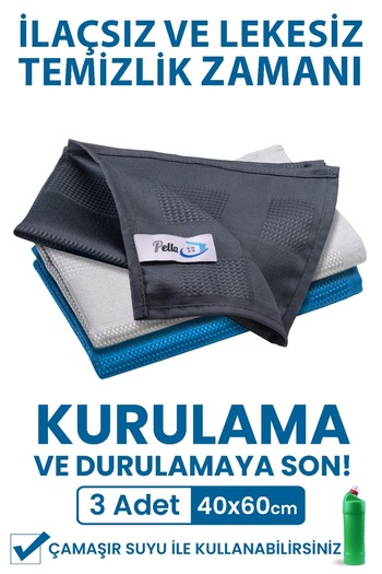 Pell By Erwa Single Microfiber Cloth 3-Piece Cleaning Cloth That Can Be Used with Active Bleach
