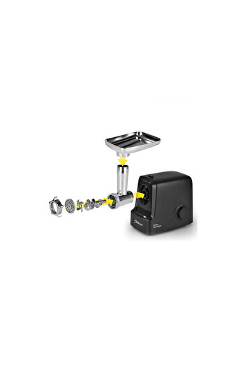 STARCREST STARCREST SMG-2000BK Meat Grinder, 2000 W, Tomato and Sausage Accessory, 3 Cutting Screens, Black