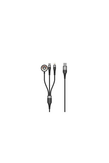 iOsuite Zinc Alloy 4 in 1 (USB-A + USB-C) TO (USB-C + Lightning) Cable - 60W - 1.2M - Black