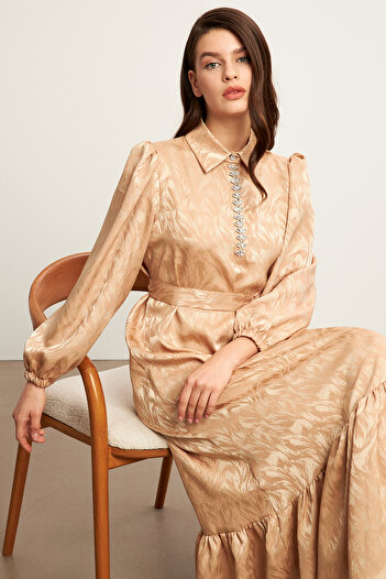 VAVİNOR Φόρεμα Royal Stone Jacquard - Χρυσό