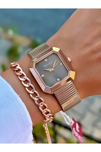 Ferrucci Steel Cord 3 Atm Waterproof Women's Wrist Watch + Bracelet with Gift
