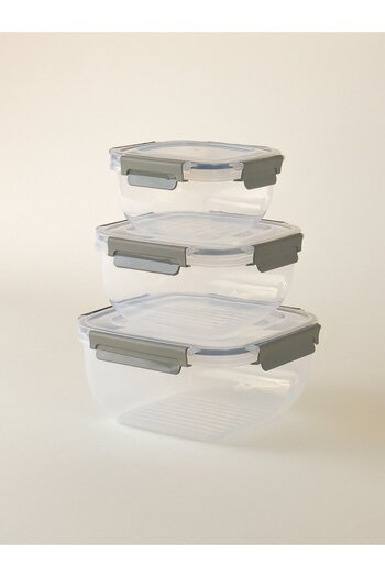 Minihol Nesty 3-Piece Square Storage Container Gray