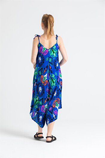 Eliş Şile Bezi Strappy Voile Selin Summer Jumpsuit Ethnic Saks/Syh Etnk Sks