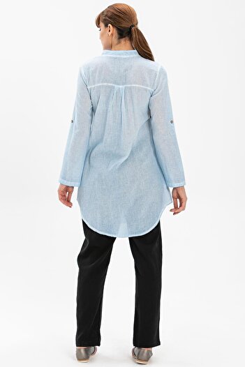 Eliş Şile Bezi Acacia Sile Cloth Summer Tunic Ice Blue Bmv