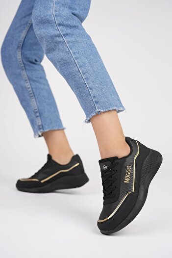 MUGGO Happy Garantili Kadın Ortopedik Günlük Bağcıklı Şık Rahat Sneaker Spor Ayakkabı