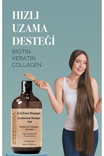 Biobotanica 500ml Keratin Biotin Collagen Hair Shampoo - Anti-Wrain, Salt-Free, Promoting Fast Hair Growth