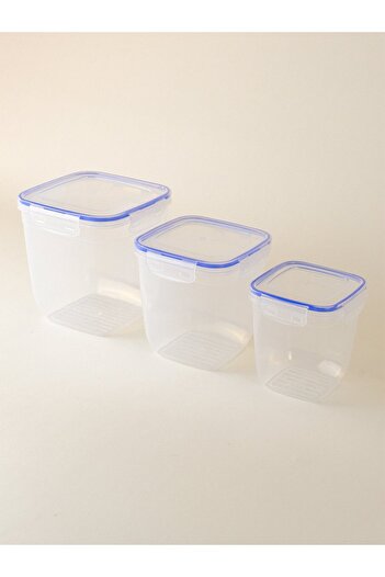 Minihol Clud 3-Piece Rectangular Storage Container Blue