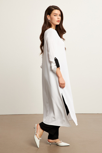 VAVİNOR Afra Tunic Trousers Set - White