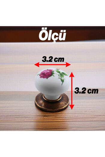 Badem10 (10Pcs) Polymer Antique Copper Button Rose Furniture Kitchen Cabinet Drawer Cabinet Handle Handle Handles