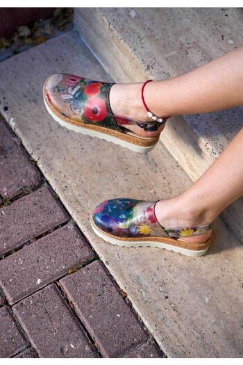 Dogo Women's Vegan Leather Multicolor Thick Sole Sandals - Full of Hope Design