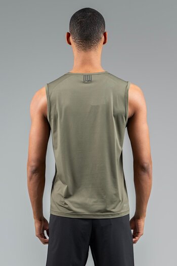 MARATON Regular Men's Crew Neck Sleeveless Open Khaki Tank Top 22562