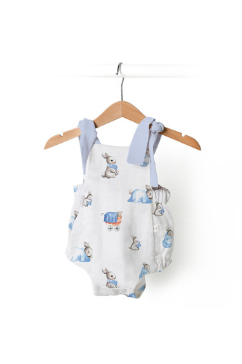DEUX LAPINS %100 Pamuk Müslin Bebek Tulum - Bébé Lapin
