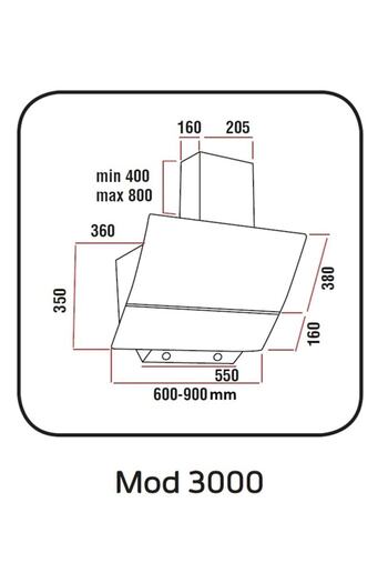 Alveus Mod 3000 Beyaz Davlumbaz