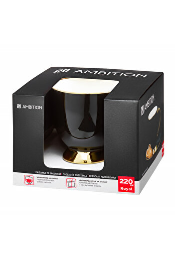 Ambition Cup with saucer 220ml, black, Royal