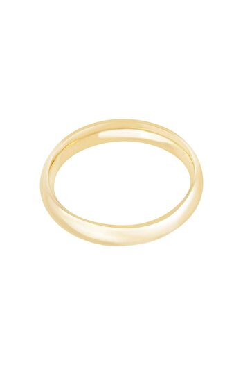 Diamond Line-Gülaylar 14 Ayar Sarı Altın 4 Mm Bombeli Klasik Alyans