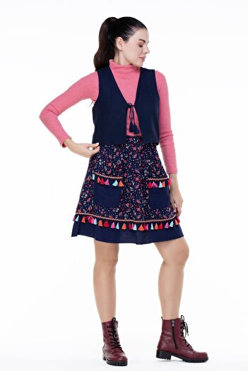 Eliş Şile Bezi Sleeveless Necla Flannel Vest - Winter & Autumn