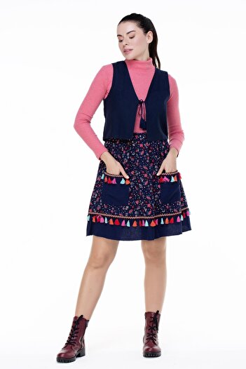 Eliş Şile Bezi Sleeveless Necla Flannel Vest - Winter & Autumn