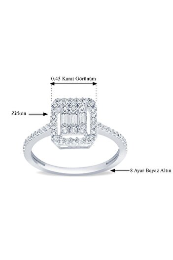 Diamond Line-Gülaylar Altın Baget Yüzük