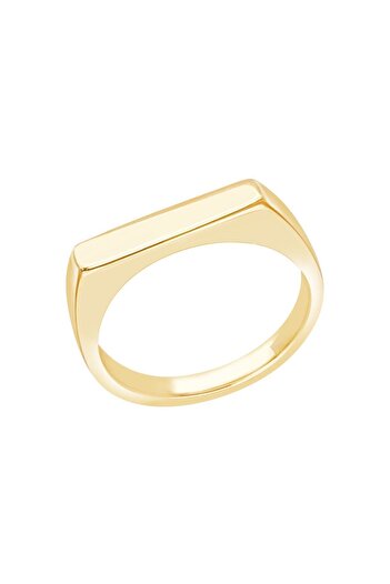 Diamond Line-Gülaylar 14 Ayar Sarı Altın Trend Minimal Yüzük