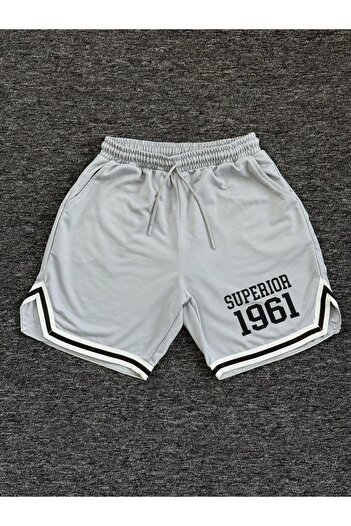 Altamira Men's Smoke Gray Superior Printed Leg Stripe Shorts