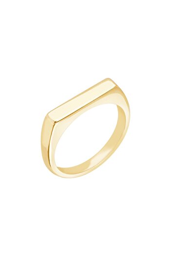Diamond Line-Gülaylar 14 Ayar Sarı Altın Trend Minimal Yüzük