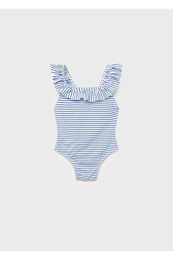 MANGO Baby Ruffle Striped Swimsuit
