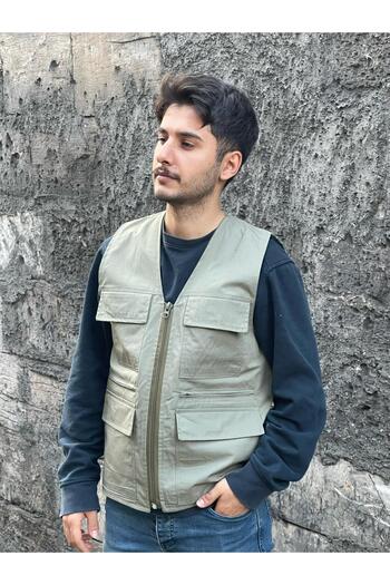 BAW COMPANY Men's Summer Linen Fabric Hunting Vest Multi-Pocket 7 Pockets Place an Order According to the Size Chart.