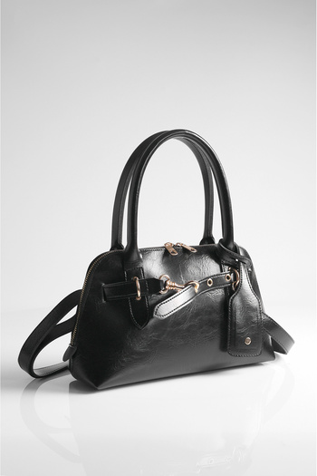 Rimense Women's Black Long Strap Hand and Shoulder Bag
