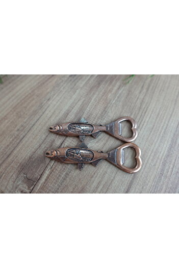 yeşiliseviyorum 2 Pieces Copper Magnet Şanlıurfa Fishlake Souvenir Quality Bottle Soda Soda Opener Opener Brown