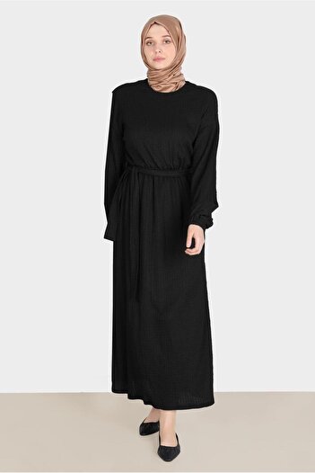Alvina Waffle Effect - Belted 42719 Model Dress