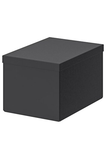 IKEA TJENA Storage Box with Lid, Black, 18x25x15 cm – Compact & Stylish Organizer | IKEA