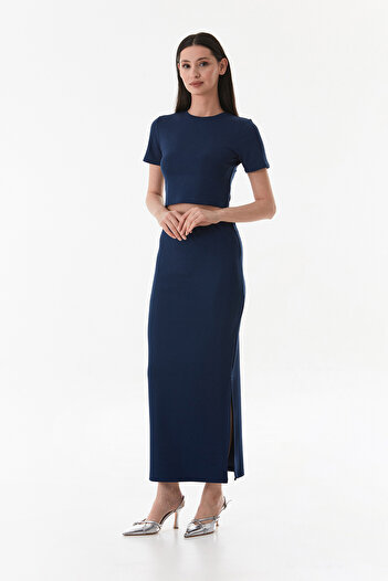Fulla Moda Basic Modal 2 Piece Crop Skirt Set