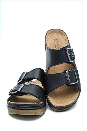 Kifidis Sib220517-v2 kifidis-natura women's double strap anatomical leather slippers 36-41 black/black