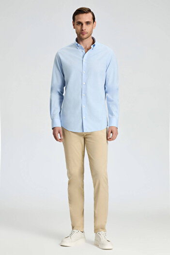 Hemington Pure Cotton Light Blue Thin Oxford Shirt