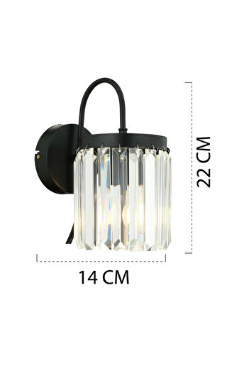 Apliqa Lustra Cristal HubRom, KANVAS SET 3 pieces,1x 45x70 cm, 2x Aplica 14x22 cm Negru