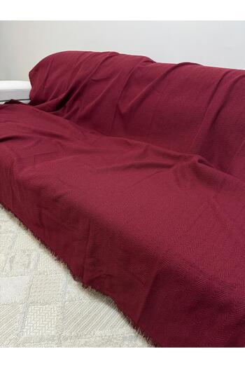 ŞENER HOME Modern Multi-Purpose Throw & Sofa Cover - Claret Red