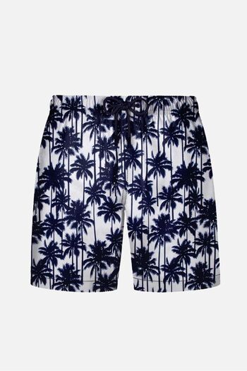 AYYILDIZ 845 Men's Navy Blue Palm Patterned Swim Shorts