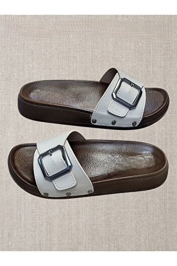 KAFKASLAR AYAKKABI Kafkaslar Single Buckle Full Orthopedic Daily Mother Slippers